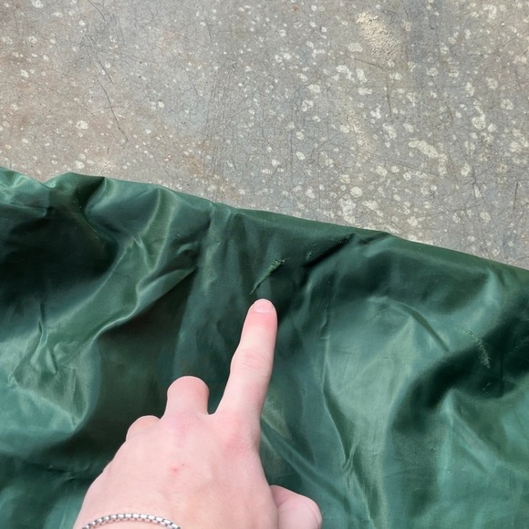 Starter Miami Hurricanes Satin Bomber Jacket Green Orange U Logo Men M - Picture 7 of 7